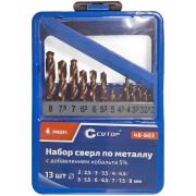 Набор сверл по металлу 2-8мм, HSS-CO, 13 предметов